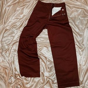 UNIQLO Burgundy Straight Leg Pants (100% Cotton)